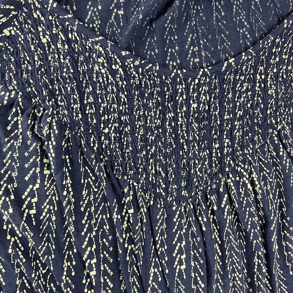 Lucky Brand chevron print smocked peasant top Sz M - Picture 4 of 6